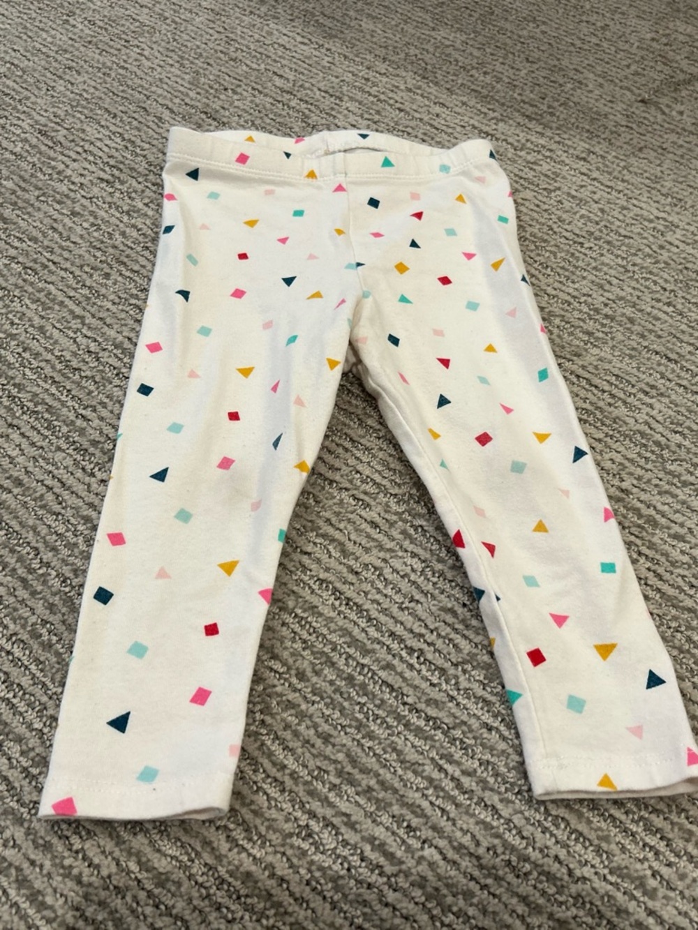 Cat & Jack White Leggings with Multicolor Geometric Confetti